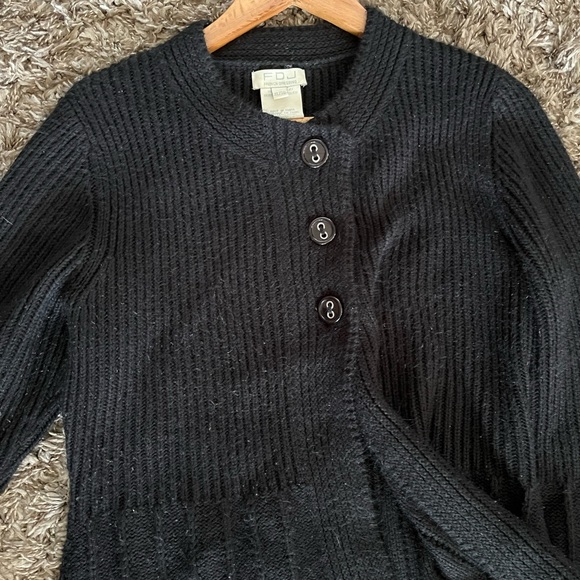 FDJ French Dressing Black Knit Long sweater, 3 buttons, see note ! - Picture 5 of 8